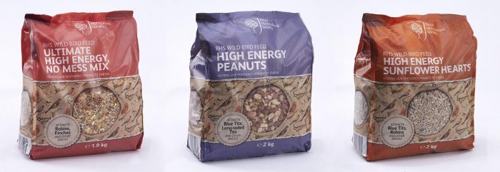 Assortment of bird feed packs