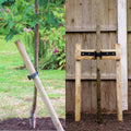 Medium and large tree stake kits side by side
