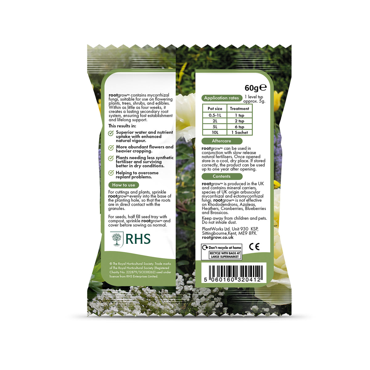 Rootgrow mycorrhizal fungi 60g sachet back