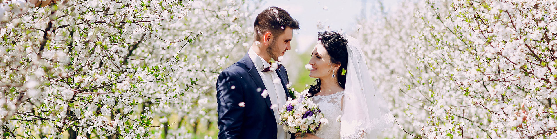 Wedding amongst cherry blossom trees